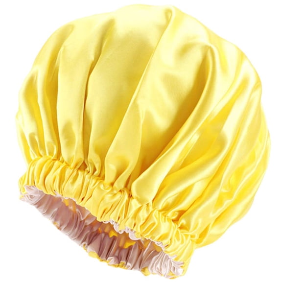 SkyAuks Silk Bonnet For Natural Hair, Satin Bonnet Silk Bonnet Hair Bonnet For Sleeping, Satin Bonnet For Hair Bonnets For Women, Yellow