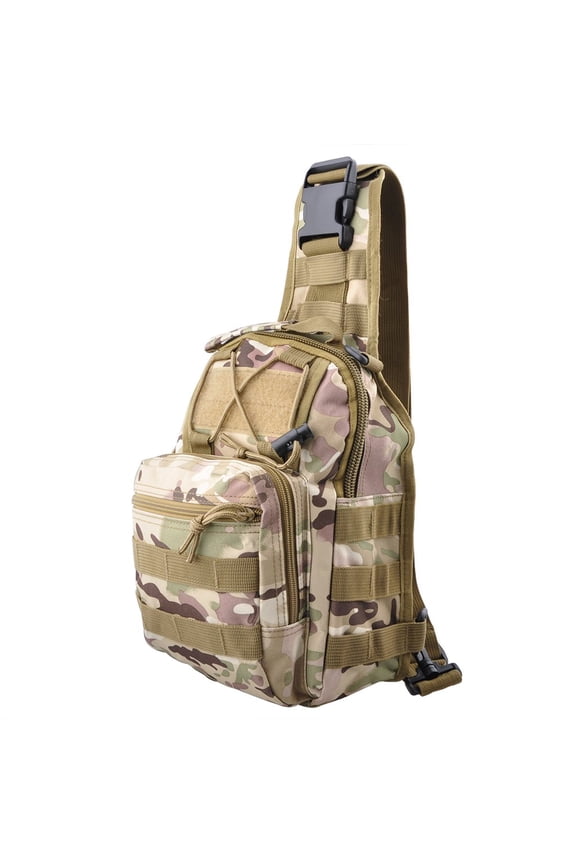 Sling Bag for Men, Crossbody Bag Men, Nylon Small Shoulder Bag, Pack Chest Bag for Men, Outdoor Sports Bag for Men, Waterproof Cross-Body Bag, Camouflage Khaki
