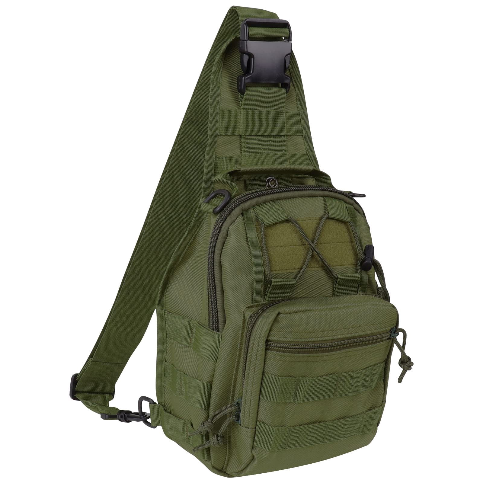 SkyAuks Sling Bag for Men, Crossbody Bag Men, Nylon Small Shoulder Bag, Pack Chest Bag for Men, Outdoor Sports Bag for Men, Waterproof Cross-Body Bag, Army Green