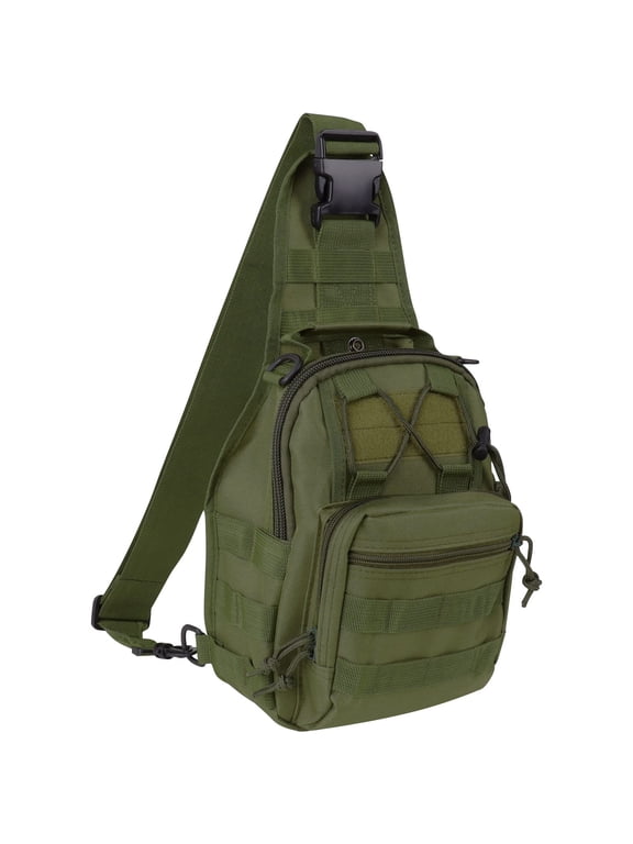 Sling Bag for Men, Crossbody Bag Men, Nylon Small Shoulder Bag, Pack Chest Bag for Men, Outdoor Sports Bag for Men, Waterproof Cross-Body Bag, Army Green