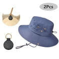 thumbnail image 1 of SkyAuks Sun Hats for Men UV Protection with Hat Clip, Unisex Outdoor Solid Hat, Floppy Bucket Hats, Wide Brim Hat Breathable Beach Hat for Fishing Hiking, Navy Blue, 1 of 8