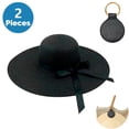 thumbnail image 1 of SkyAuks Sun Hats for Women with Hat Clip, Large Wide Brim Bow Straw Hat, Adjustable Foldable & Packable Cap, UV Sun Visor Caps, Summer Beach Hat, Black, 1 of 9