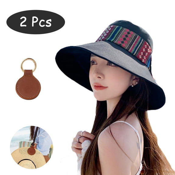 SkyAuks Sun Hats for Women with Hat Clip, Wide Brim Bucket Hat with Bow, Lightweight and Foldable Exotic Panama Cap, UV Protection Fishing Caps for Women, Black