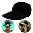 thumbnail image 1 of SkyAuks Sun Hats for Women UV Protection, Sun Visors for Women, Beach Visor Cap UV Protection with Wide Brim Packable Summer Sport Ponytail Sun Cap, Black, 1 of 7
