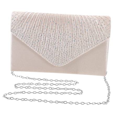 SkyAuks Tote Bag for Women, Sparkling Envelope Clutch Purses for Women, Beige