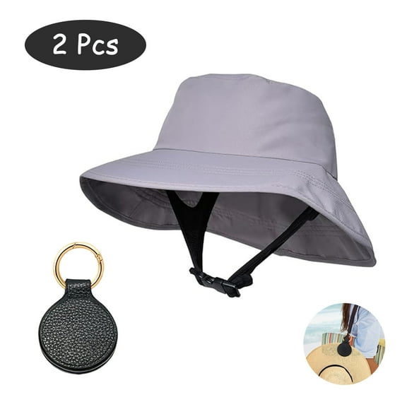 SkyAuks UV Sun Visor Hats for Men with Hat Clip, Waterproof Cap with Adjustable Chin Rope, Gray