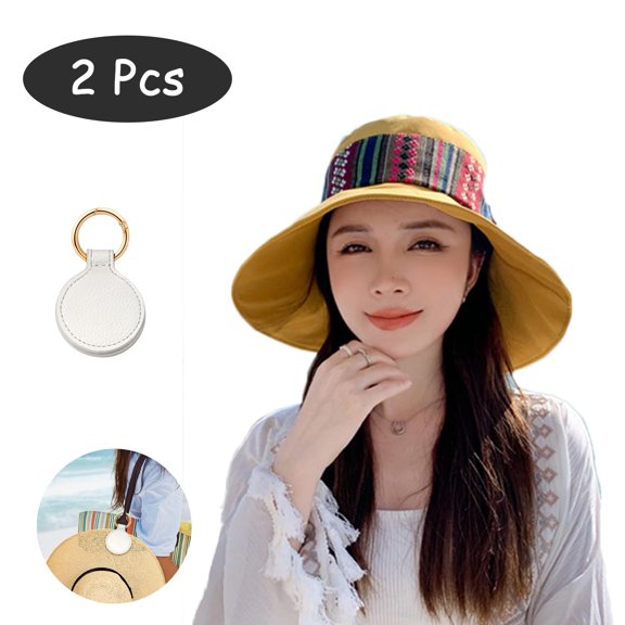 SkyAuks UV Sun Visor Hats for Women with Hat Clip, Foldable Wide Brim Bucket Hat with Bow, Yellow