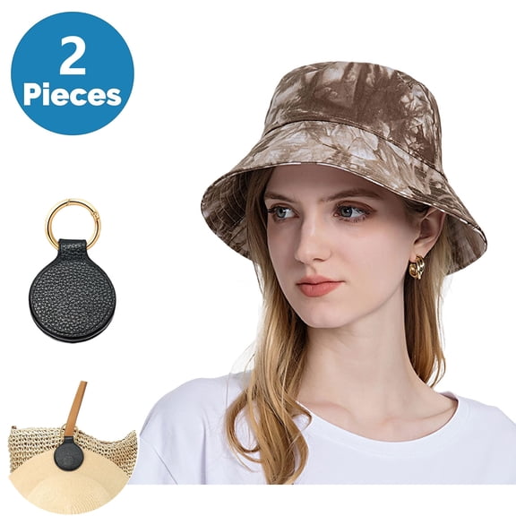SkyAuks UV Sun Visor Hats for Women with Hat Clip, Lightweight Foldable Bucket Caps, Brown
