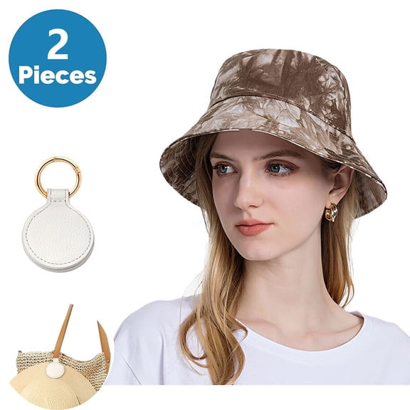 SkyAuks UV Sun Visor Hats for Women with Hat Clip, Lightweight Foldable Bucket Caps, Brown