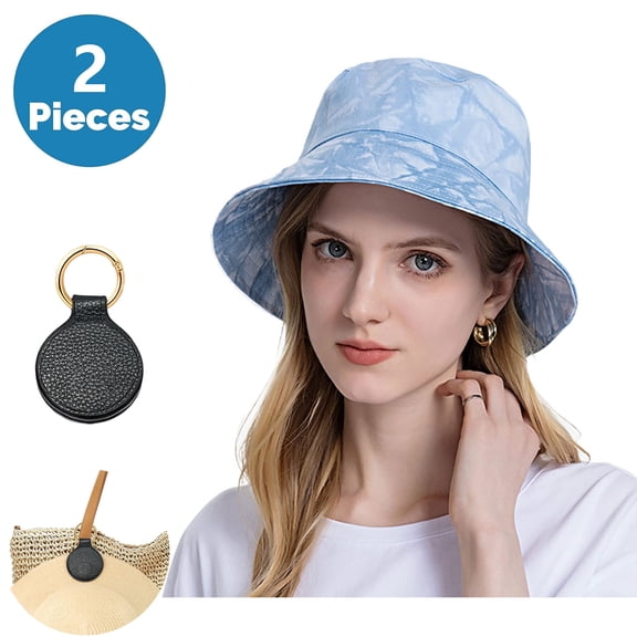 SkyAuks Large Brim Sun Hats for Women with Hat Clip, Classic Bucket Hats, Unisex Tie Dyed Cotton Bucket Hat Lightweight Breathable Casual Summer Outdoor Hat, Pale Blue