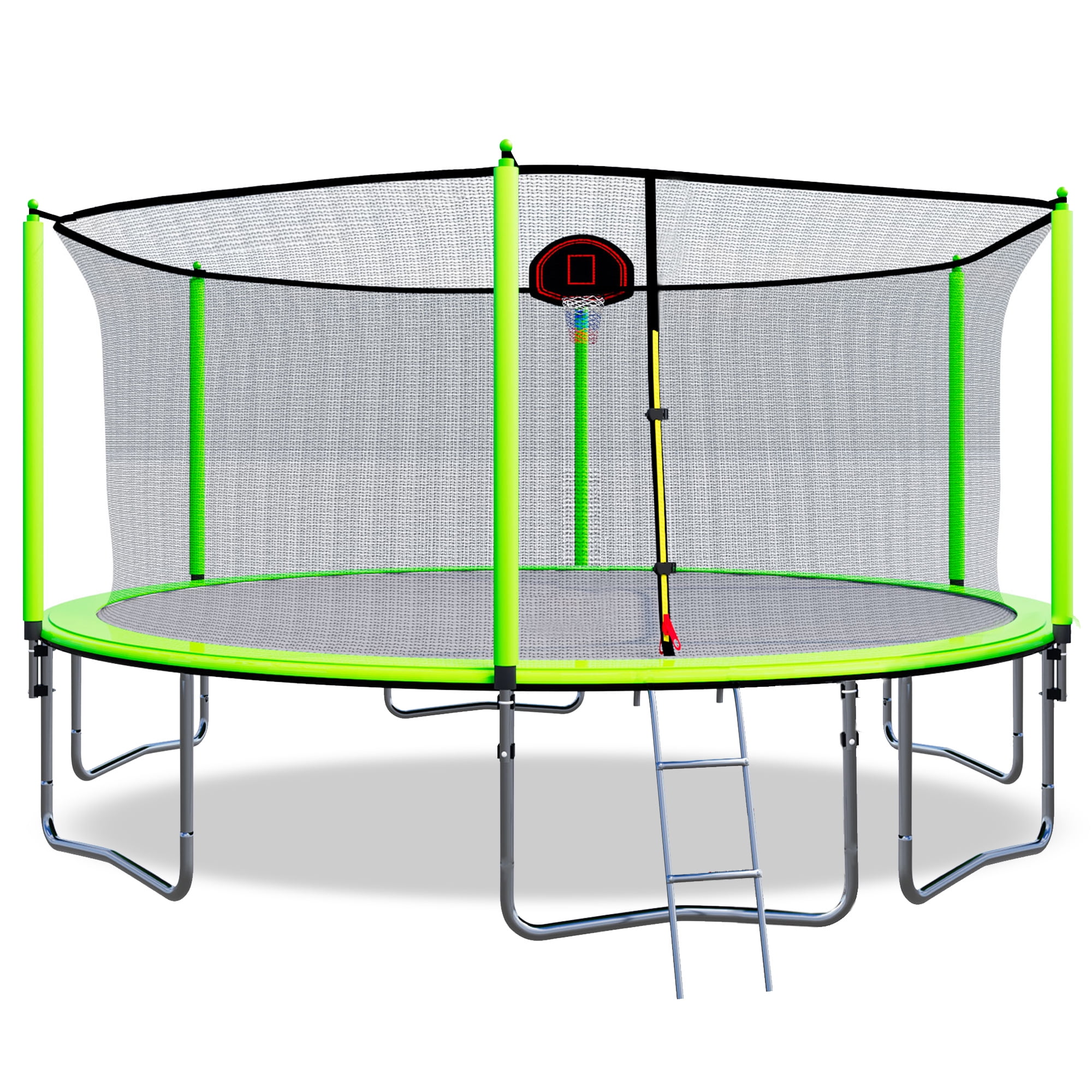 Skybound 15ft Green Round Trampoline with Safety Enclosure