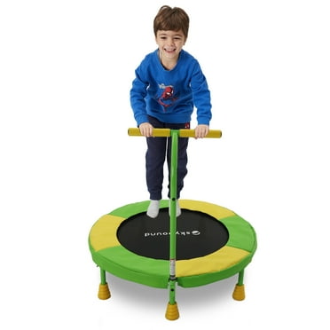 SkyBound 36 Inch Trampoline for Kids, toddler trampoline with handlebar for Age 3 +, indoor mini trampoline for kid