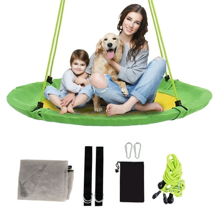 SkyBound Saucer Tree Swing for Kids, Flying Swing Seat with Net for Children Support Up to 600lbs