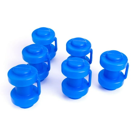 SkyBound Bolted-Style Trampoline Pole Caps (Handled & Bolted Style), Trampoline Safety Net Pole-Top Holders, 1 and 1.26 Inches, Set of 6