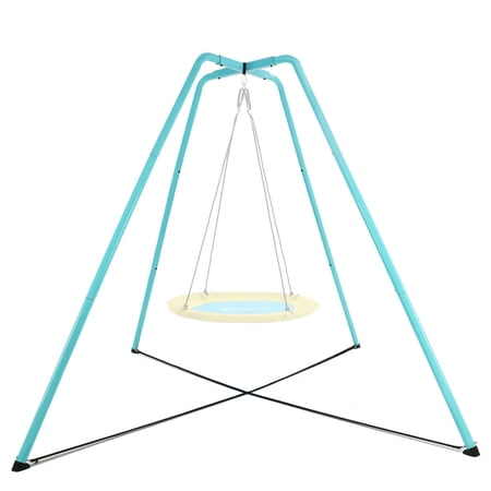 SkyBound Heavy Duty Metal Swing Set Frame,Metal Swing Stand for Kids and Adults,Supports up to 440 LBS,Fits for Most Saucer Swings and Tree Swings, Great for Indoor and Outdoor Activities