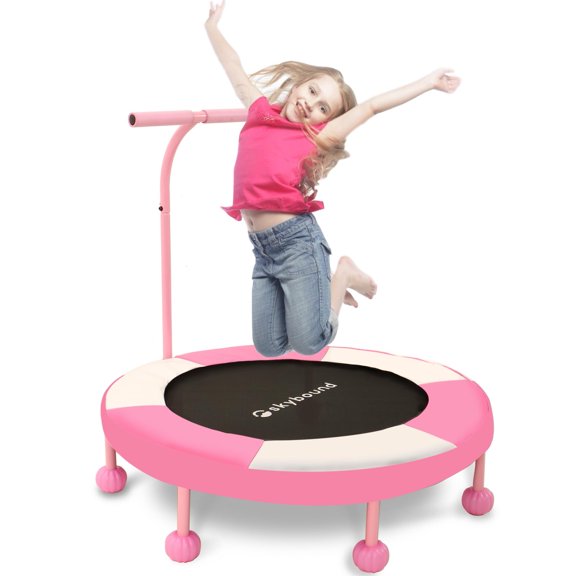 SkyBound Mini Trampoline for Toddlers with Handlebar
