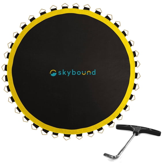 SkyBound Premium Trampoline Replacement Mat with 96 V-Rings & 161" Wide (Fits 15ft Diameter Frame & 6.5" Springs) W/SunGuard Protection