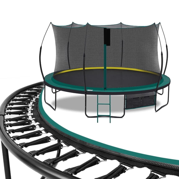 SkyBound Springless Trampoline for Kids and Adults - Recreational Trampolines with AntiRust Coating - Bungee Cords Outdoor Trampoline for Kids - No-Gap Design Zipper System 14 FT 12 FT 10FT 8FT 6FT