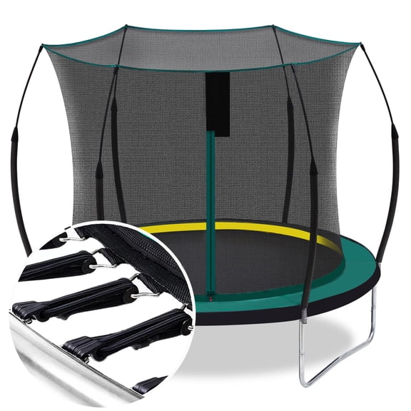 SkyBound Springless Trampoline for Kids and Adults - Recreational Trampolines with AntiRust Coating - Bungee Cords Outdoor Trampoline for Kids - No-Gap Design Zipper System 14 FT 12 FT 10FT 8FT 6FT