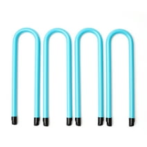 SkyBound Trampoline U-Shaped Anchor Kits - Heavy Duty Wind Stakes - Unique End-Cap Designed for Safety and Easy Install - Trampoline Accessories for Outdoor Protection - Set of 4 - Blue