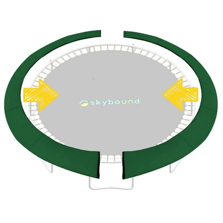 SkyBound Universal Trampoline Safety Pad,Round Trampoline Spring Cover for 12FT Trampoline Frame Fits up to 7" Springs - Two Pieces Design for Quick Install