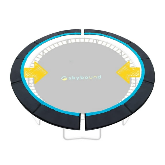 SkyBound Universal Trampoline Safety Pad,Round Trampoline Spring Cover For 15FT Trampoline Frame Fits up to 8.5" Springs - Two Pieces Design For Quick Install