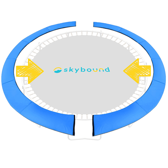 SkyBound Universal Trampoline Safety Pad,Round Trampoline Spring Cover for 15FT Trampoline Frame Fits up to 8" Springs - Two Pieces Design for Quick Install