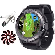 SkyCaddie LX5C Golf GPS Watch with Ceramic Bezel Black Bundle with Deco Essentials Steel 7-in-1 Multi-Function Golf Tool and Zippered Headcover for Golf Club Iron Head Covers Set
