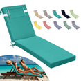 thumbnail image 1 of SDJPOI Outdoor Chaise Lounge Cushion, 72×21×3in Patio Chair Cushion for Pool Beach（Lake Blue）, 1 of 7