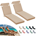 thumbnail image 1 of SDJPOI Outdoor Chaise Lounge Cushions,72×21×3in Patio Chair Cushion for Pool Beach（Beige,2pc）, 1 of 7