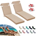 thumbnail image 1 of SDJPOI Outdoor Chaise Lounge Cushions,72×21×3in Patio Chair Cushion for Pool Beach（Beige,2pc）, 1 of 6
