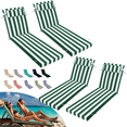 thumbnail image 1 of SDJPOI Outdoor Chaise Lounge Cushions,72×21×3in Patio Chair Cushion for Pool Beach（Green White,4pc）, 1 of 7
