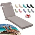 thumbnail image 1 of SDJPOI Outdoor Chaise Lounge Cushions, 72×21×3in Patio Chair Cushion for Pool & Beach（Khaki）, 1 of 6