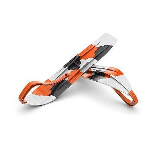 SkyDog Powder Hound 7 Skis w/ Loops & 6" Carbides for ATV ATSki kits Orange/W/B