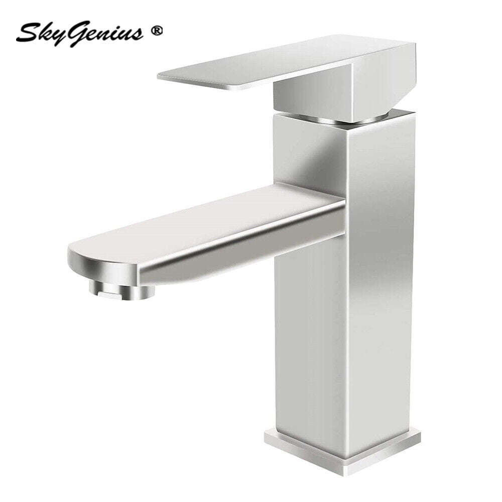 SkyGenius Bathroom Faucet for Sink Single Hole Brushed Nickel Faucet