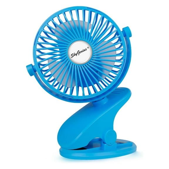 SkyGenius 3-Speed Rechargeable Clip-On Desk Fan