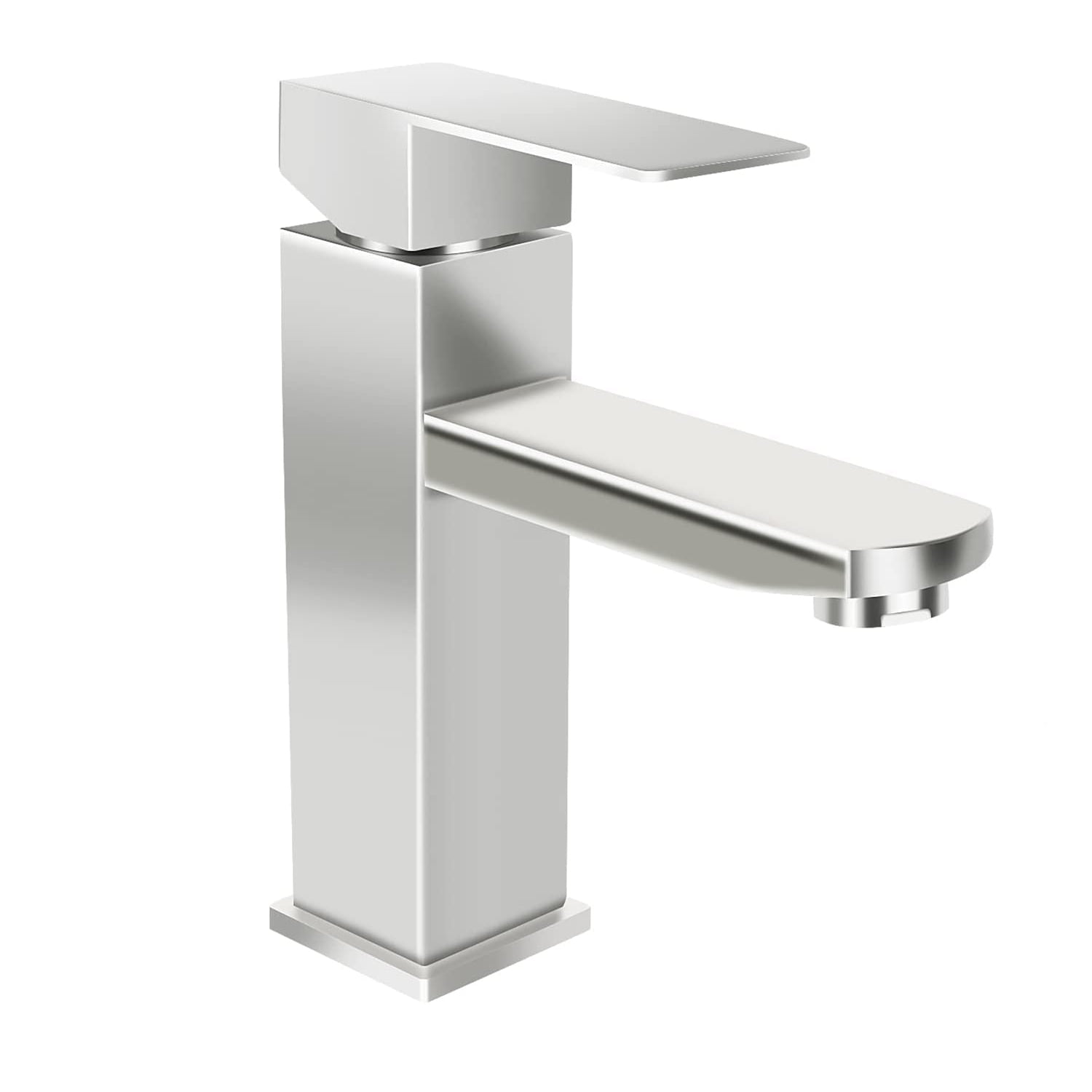 SkyGenius Brushed Nickel Single Hole Bathroom Faucet Modern Single Handle Sink Faucet