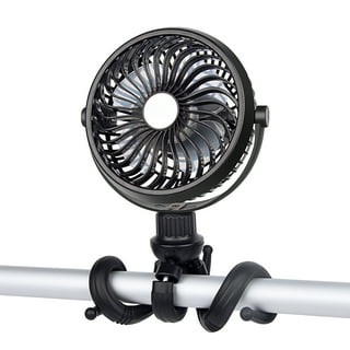 Battery Operated Stroller Fan Flexible Tripod Clip Fan Speeds And Rotatable Handheld Personal Fan Car Seat Crib Bike Treadmill Black