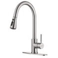 thumbnail image 1 of SkyGenius Pull Down Kitchen Faucet with Sprayer Single Handle Sink Faucet Brushed Nickel for Kitchen, 1 of 9