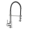 thumbnail image 1 of SkyGenius Single Handle Pull Down Spring Sprayer Kitchen Faucet in Brushed Nickel, 1 of 8
