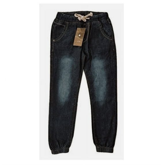 SkyHi Boys - Adjustable Waist - Organic Cotton - Denim Jogger Style G – Size 8/9