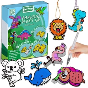 SkyMagic Aqua Puffs - 3D Art Kit， Paint Craft for Kids, DIY Color & Inflate Activity, Creative Gift for Girls & Boys Age4-10