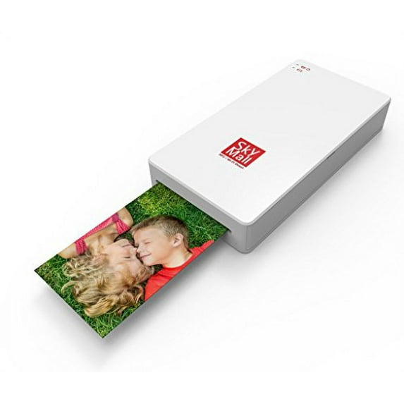 SkyMall Mobile Wi-Fi & NFC Photo Printer with Dye Sublimation Printing Technology & Photo Preservation Overcoat Layer (White)