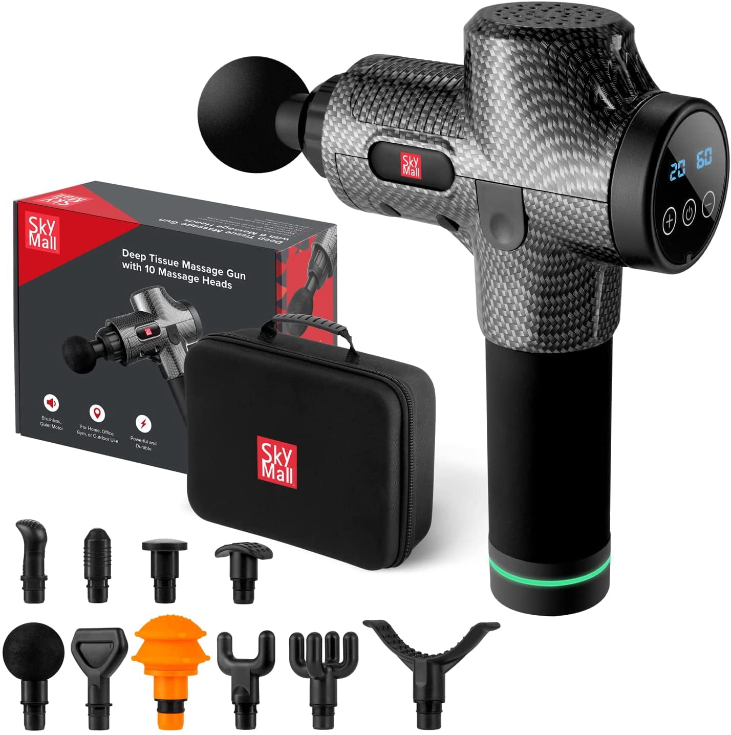 SkyMall Percussion Massage Gun Deep Tissue For Back, Neck & Body
