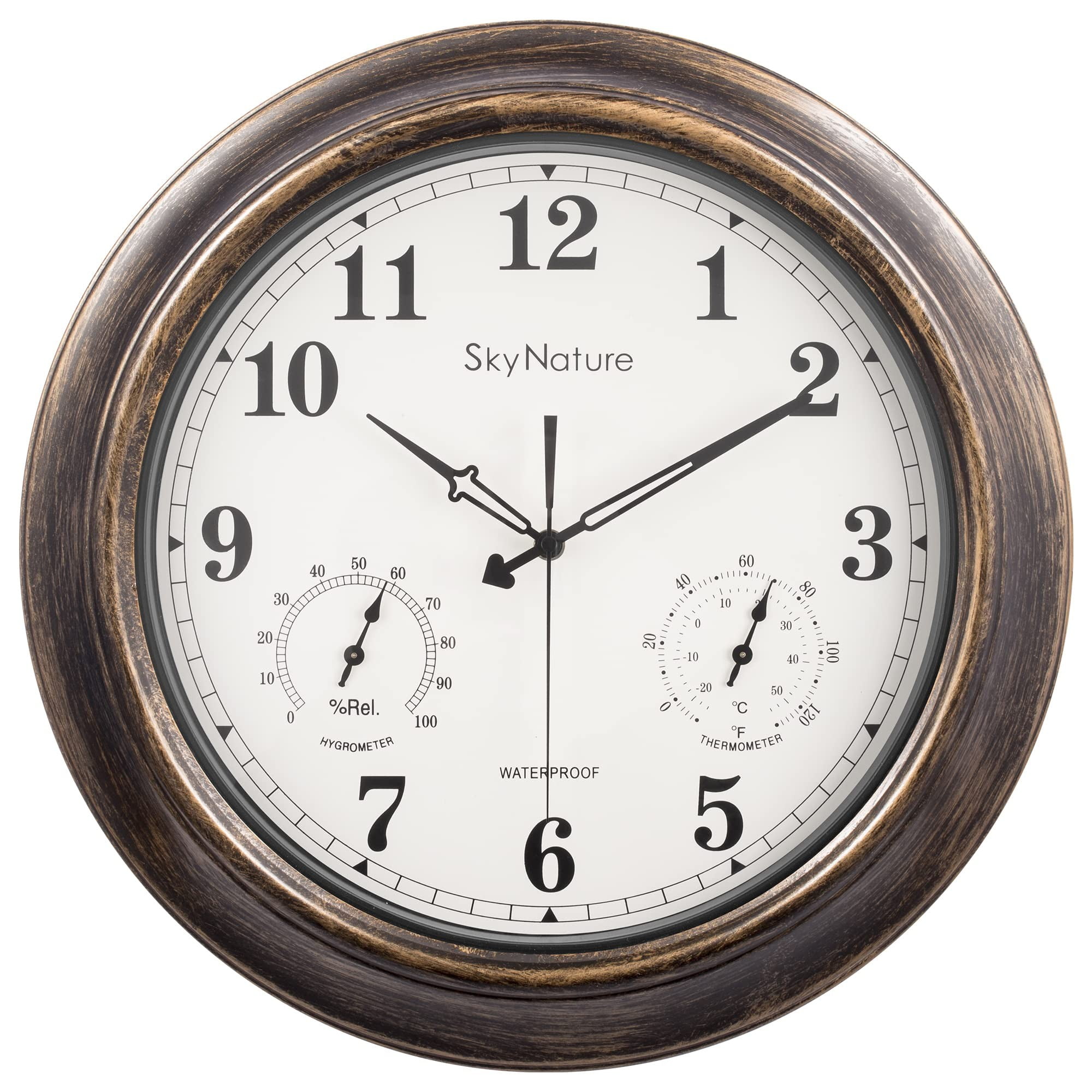 SkyNature 18in Indoor Wall Clock with Thermometer & Hygrometer, Silent