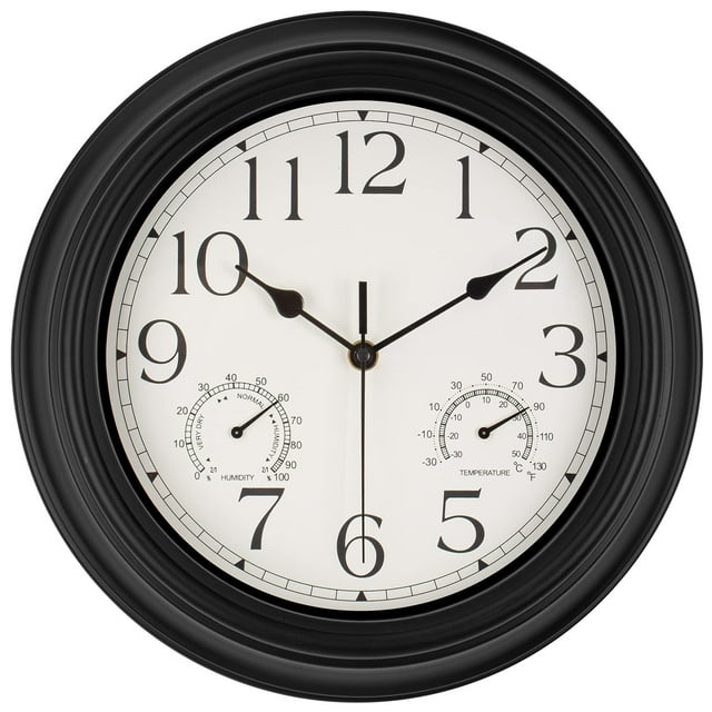 SkyNature Outdoor Clocks Waterproof, Outdoor Clocks for Patio with Thermometer and Hygrometer