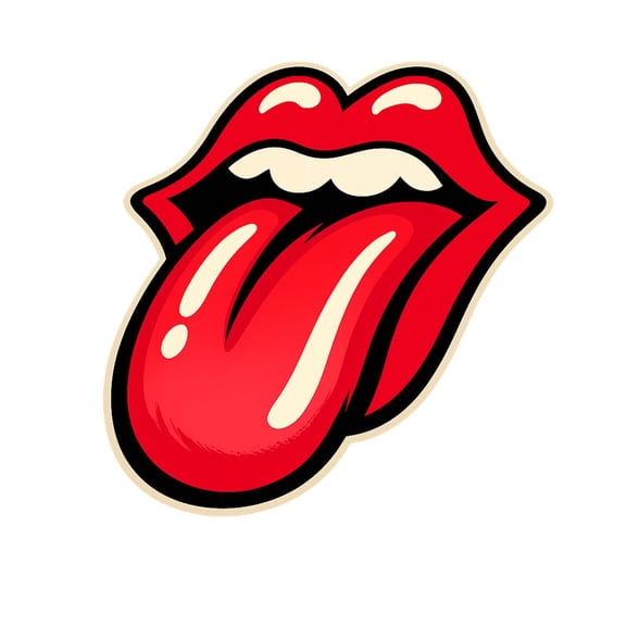 SkyOlla Classic Pop Art Red Lips Vinyl Wall Sticker, Retro Rock Music Tongue Decal Mural for Home Decor, Pack of 2, 50x59 cm