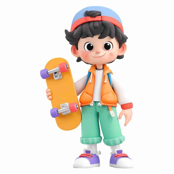 SkyOlla Cool Anime Boy Skating In Purple Jacket Self Adhesive Vinyl Wall Sticker Urban Street Style Skater Character Decal Poster For Teen Bedroom Game Room Lounge Decor (Size 43x60 cm Pack of 2)