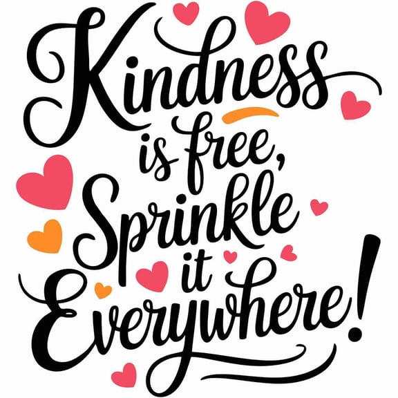 SkyOlla Kindness Is Free, Sprinkle It Everywhere Quote Wall Sticker 43x60 cm Self Adhesive Vinyl Dcor for Bedroom, Home, Kids Room, Study & Office Pack of 2