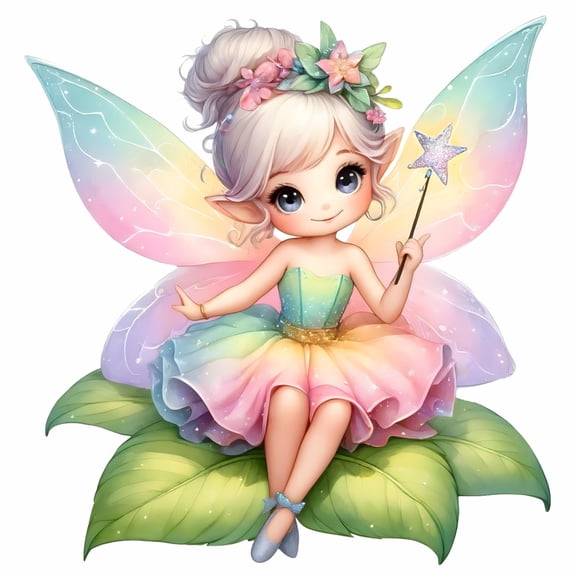 SkyOlla Magical Princess Fairy Wall Sticker for Girls Room Decor 60x50 cm Cute Cartoon Wall Decal Self Adhesive Vinyl Art for Kids Nursery Pack of 2